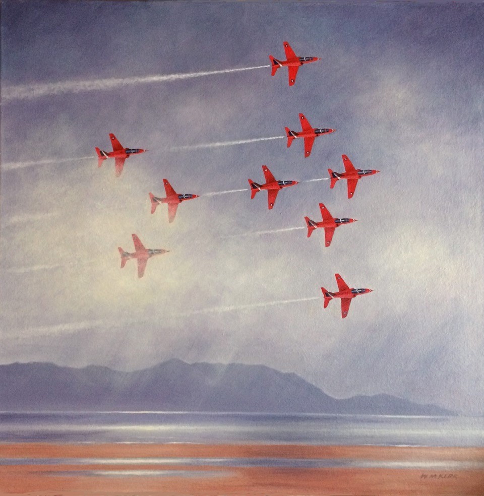 'Red Arrows over Arran' by artist William McLean Kerr